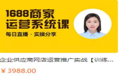 上学教育-企业供应商网店运营推广实战【训练营】价值3988