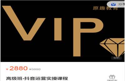 原趣课堂-高级班-抖音运营实操课程 价值2880