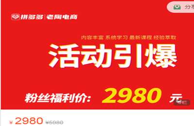 老陶电商学院-韭菜电商-活动引爆 – 系统化课程（六） 价值2980