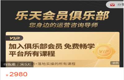乐天电商-乐天电商俱乐部单课 价值2980