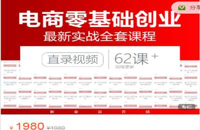 新命运电商-电商零基础创业最新实战全套课程 价值1980