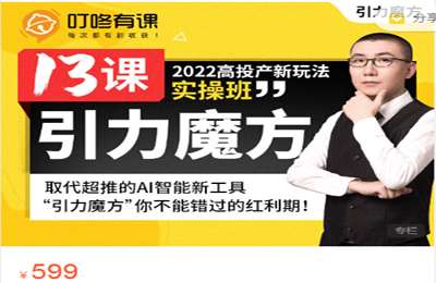 叮咚有课-2022高投产新玩法引力魔方实操班 价值599
