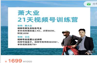 萧大业-第11期21天视频号训练营 价值1699