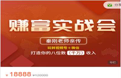 秦刚赚富商学院-秦刚老师每月私教课(会员专享) 价值18888
