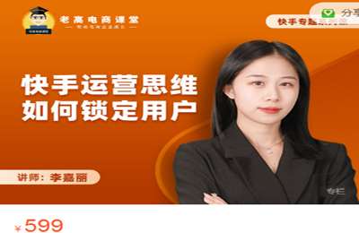 老高电商课堂-李嘉丽：快手运营思维如何锁定用户 价值599