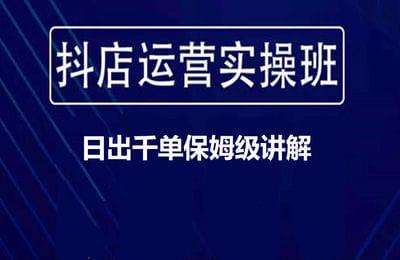飞哥电商-抖音小店系统运营实操课，日出千单保姆级讲解