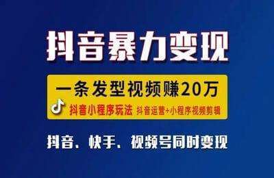 本色美微课-抖音暴力变现 一条发型视频赚20万