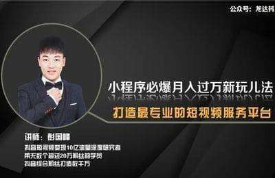 龙达抖英-超级变现：小程序月入过万超级热门涨粉变现课