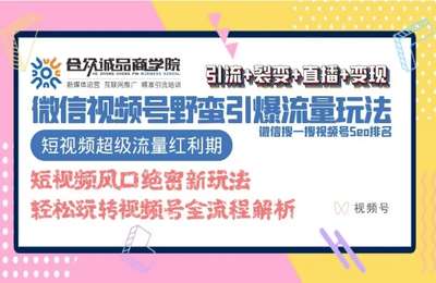 合众诚品-微信视频号引流课程