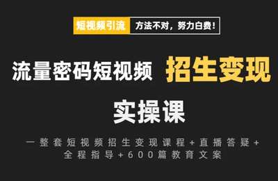 常青藤-流量密码：短视频招生变现实操课