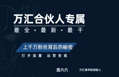 万汇影视-万汇入门课+会员课+合伙人教程