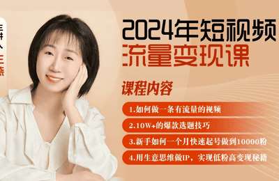 王燕IP流量-2024年短视频流量变现课