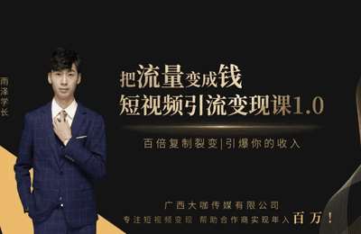 雨泽学长-短视频快速引流变现密训课