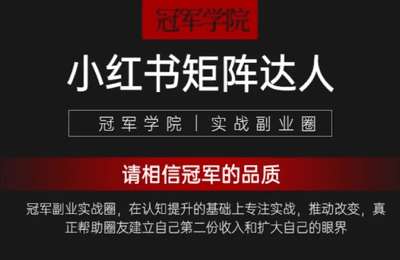 冠军学院-小红书矩阵博主+大牌撸货