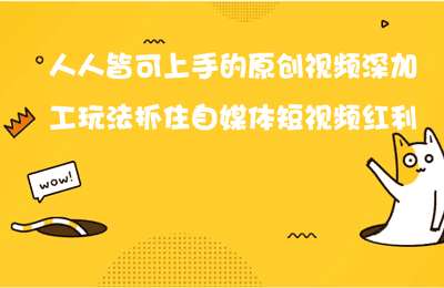 凯哥自媒体-实操演示：人人皆可上手的原创视频深加工玩法，抓住自媒体短视频红利