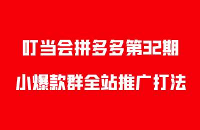叮当会拼多多第32期-小爆款群全站推广打法