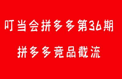 叮当会拼多多第36期-拼多多竞品截流