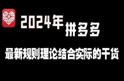 拼多多商学院-拼多多2024最新规则理论结合实际的干货