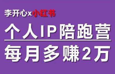 李开心-小红书个人IP陪跑营【30节课】