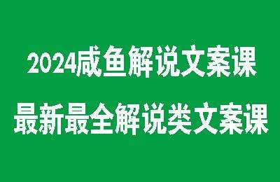 2024咸鱼解说文案课，2024最新最全解说类文案课【20节课】