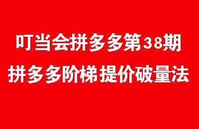 叮当会拼多多第38期-拼多多阶梯提价破量法【14节课】
