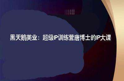 （20240729）黑天鹅美业：超级IP训练营唐博士的IP大课【61节】
