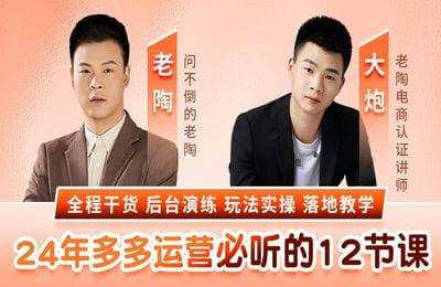 老陶电商-24年多多运营必听的12节课【12节课】