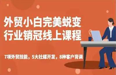 外贸小白如何完美蜕变行业销冠线上课程，初出门0基础【56节课】