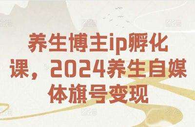 （20240822）养生博主ip孵化课，2024养生自媒体旗号变现【18节】