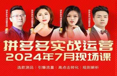 推易拼多多-2024年07月拼多多实战运营现场课程【7章54节课】