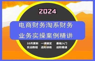 电商财务淘系财务：业务实操案例精讲【12节课】