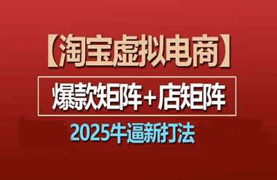 狂蜂会淘宝虚拟电商，2025牛逼新打法：爆款矩阵+店矩阵【10节课+资料】