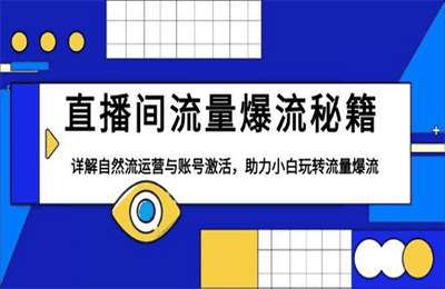 直播间流量爆流秘籍，详解自然流运营与账号激活，助力小白玩转流量爆流【28节课】