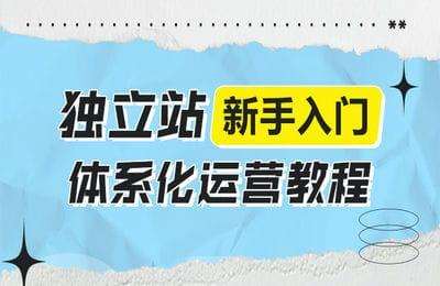 独立站新手入门体系化运营教程，助力独立站卖家从0-1快速入门【6节课】