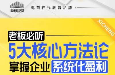 玺承云课堂-老板必听：5大核心方法论，掌握企业系统化盈利密码
