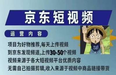 京东短视频带货课，无需自己拍摄剪辑，保姆式教学，两天快速上手【2节课+资料】