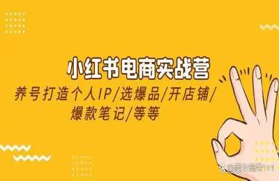 小红书电商运营：开店注册,选品,上架,养号,爆款笔记,剪辑视频,发货促销等【34节课】