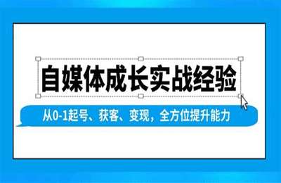 自媒体成长实战经验，从0-1起号、获客、变现，全方位提升能力-纯图文【11节课+资料】