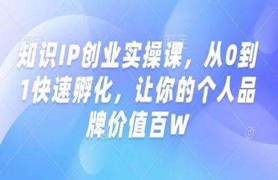 （20250220）知识IP创业实操课，从0到1快速孵化，让你的个人品牌价值百W【29节课】