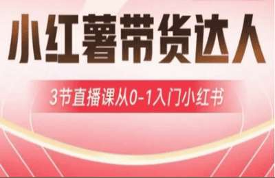 （20250325）小红薯达人带货启航计划，3节直播课从0-1入门小红书【3节课】