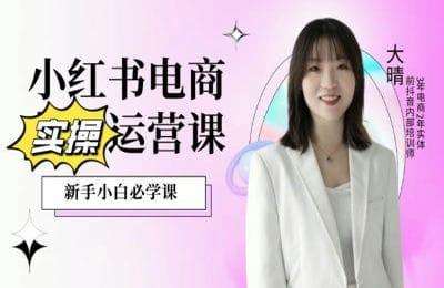 大晴电商-大晴：小红书电商全流程实操课【65节课】