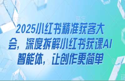（20250408）2025小红书精准获客大会，深度拆解小红书获课AI智能体，让创作更简单【3节课】