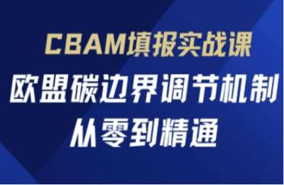 （20250411）CBAM填报实战课，欧盟碳边界调节机制，从零到精通【12节课】