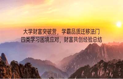 大学财富突破营，学霸品质迁移法门，四类学习困境应对，财富共创经验总结【32节课】