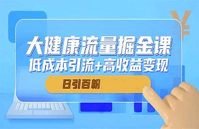 大健康流量掘金课：低成本引流+高收益变现，日引百粉月入过万【31节课】