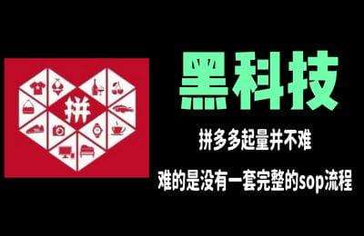 拼多多最快最多黑科技玩法：拼多多起量并不难，难的是没有一套完整的sop流程【43节课】