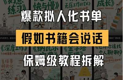 （20250519）最新爆款拟人化书单玩法，假如书籍会说话，保姆级教程【3节课+资料】
