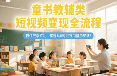 东子童书教辅21天训练营：童书教辅类短视频变现全流程，抓住旺季红利，实现从0到百万销量的突破【5章42节课】