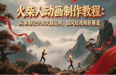 （20250621）火柴人动画制作教程：从拳脚设计到武器运用，国风短视频新赛道【16节课+资料】