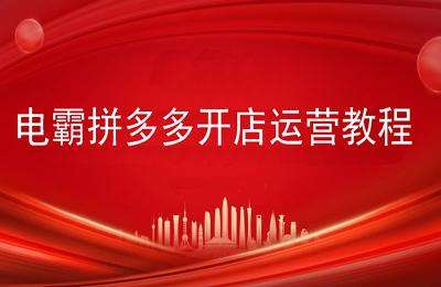 电霸拼多多开店运营教程【21节课】-20260328更新
